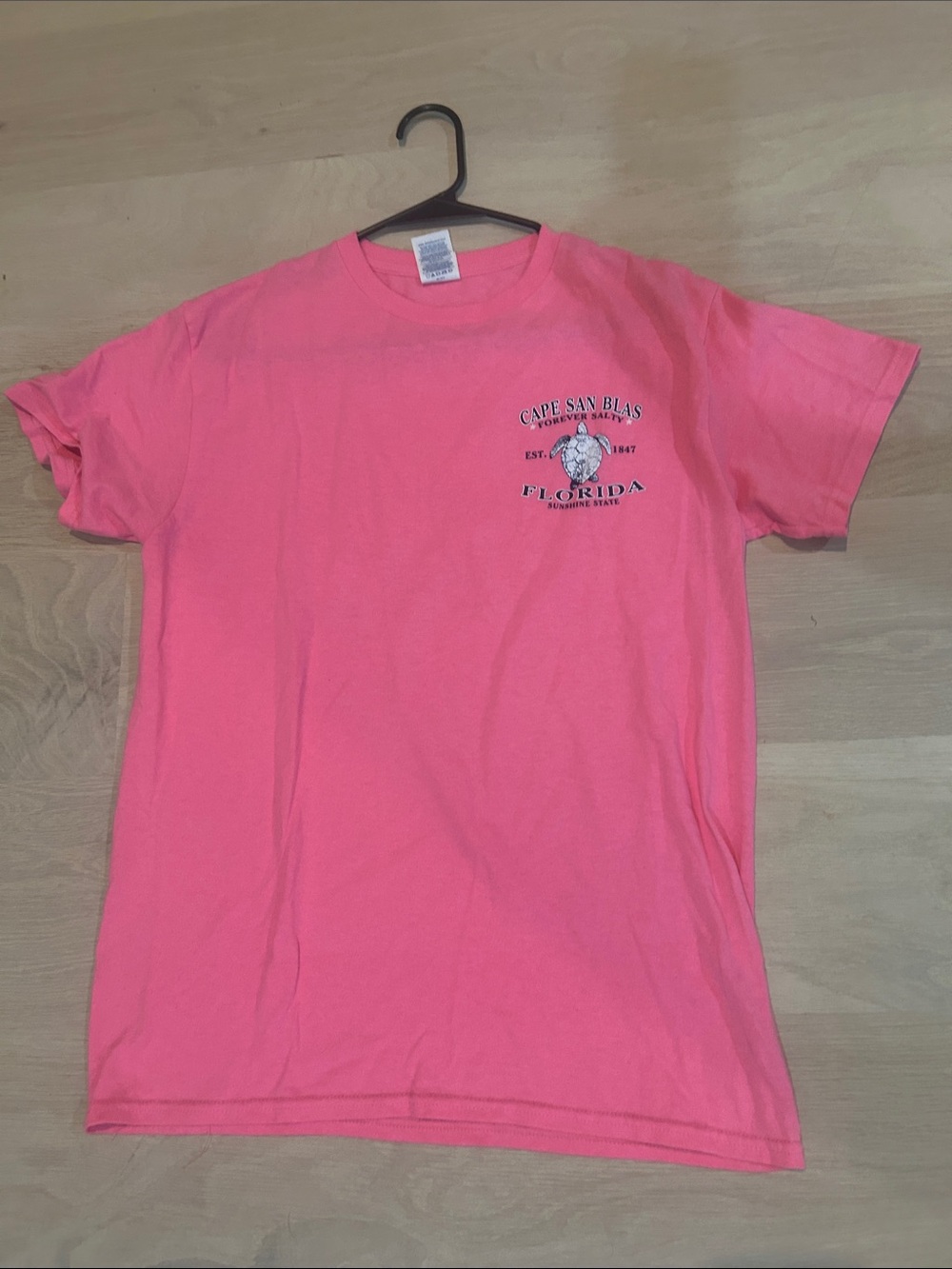 Cape San Blas Florida Pink Graphic Tee (Men’s Medium)